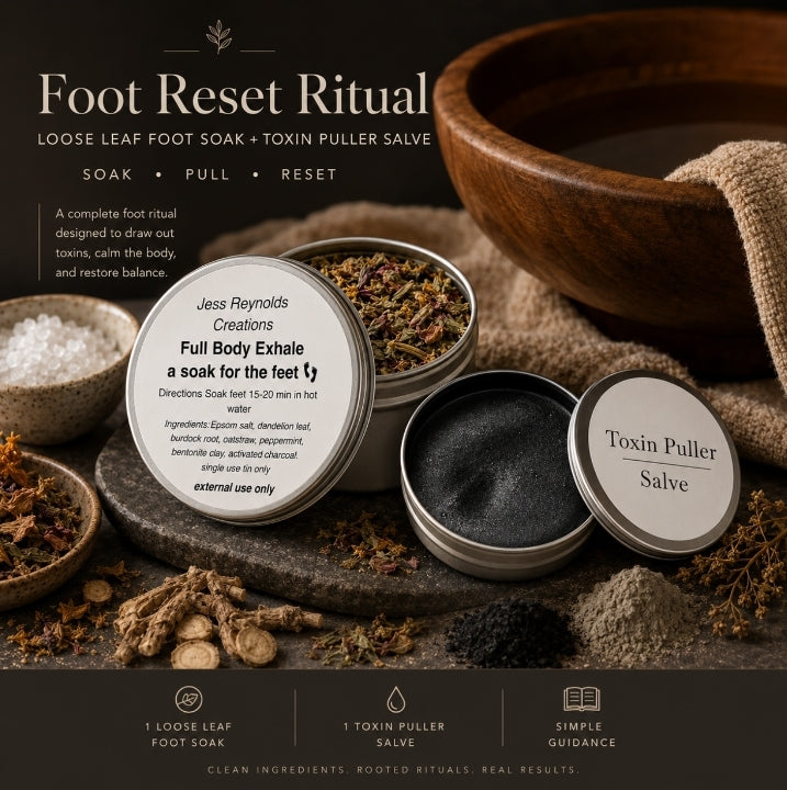 Full Body Exhale
Loose Leaf Herbal Foot Soak with Toxin Puller for complete Ritual β¨οΈ